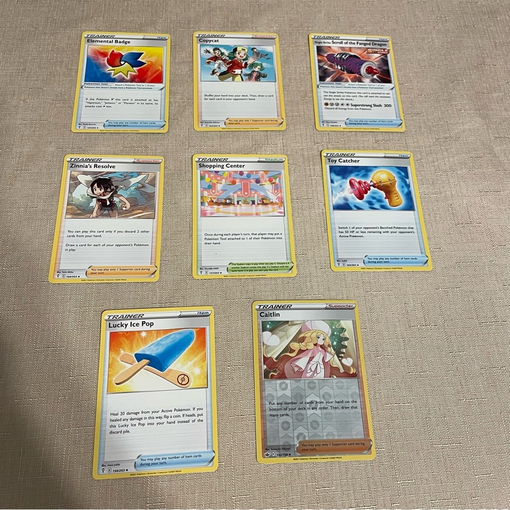 🌷3/$15 Pokémon Trainer Cards 8 Card Set One Holo Card